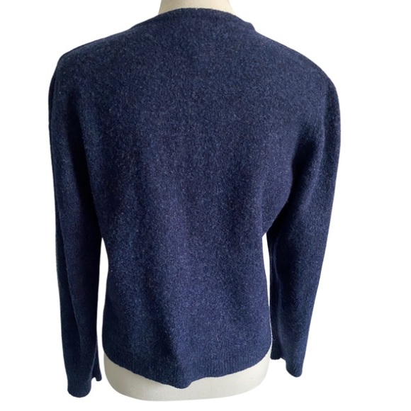 EDDIE BAUER Women’s Navy Blue Wool Nylon Polyester Button Down Sweater Size L - Picture 5 of 7